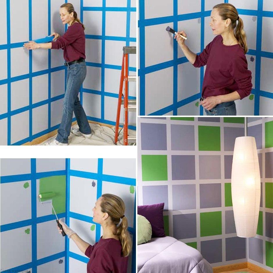 использование малярной ленты при окраске стен